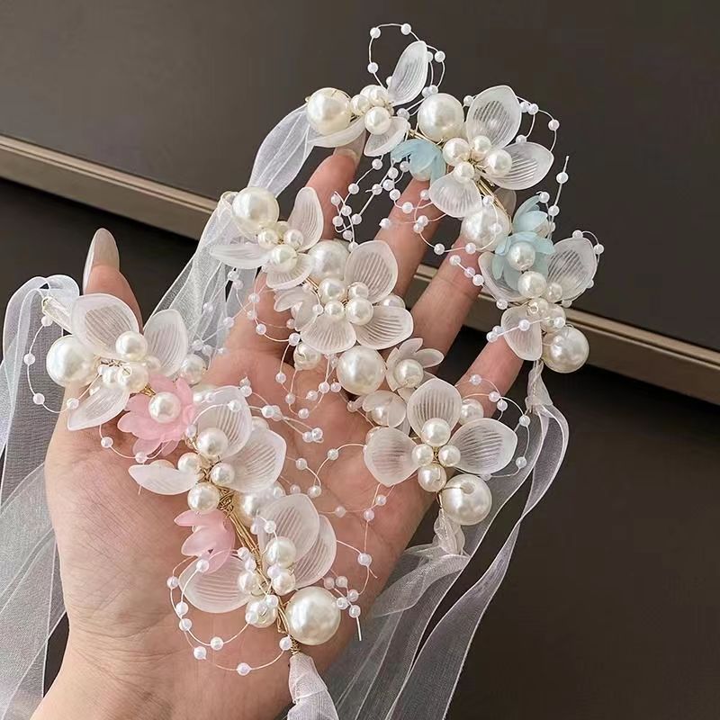 Diadema Tipo Corona Infantil Con Pétalos Trenzados De Perlas