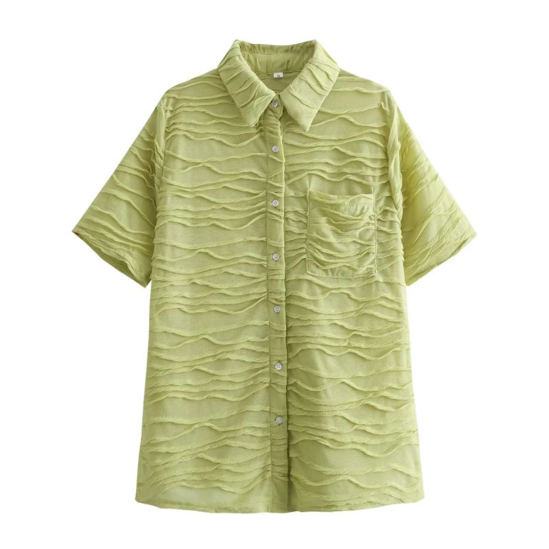 Camisa Solapa Textura Poliéster