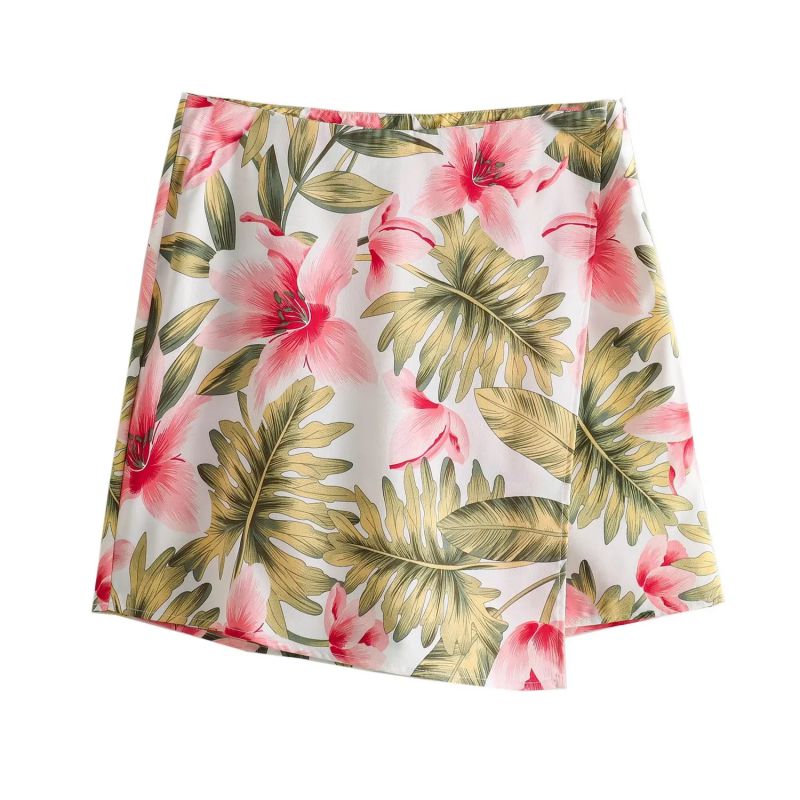 Shorts Cruzados Con Estampado De Poliéster