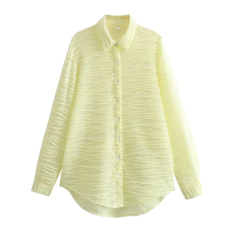 Camisa Botones Textura Solapa