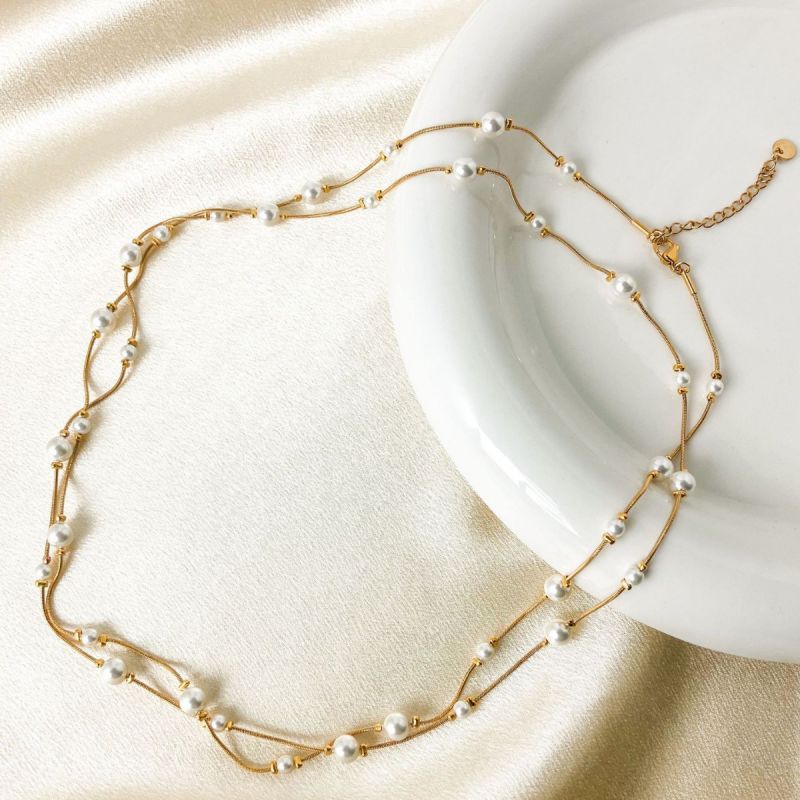 Collar De Perlas Apiladas