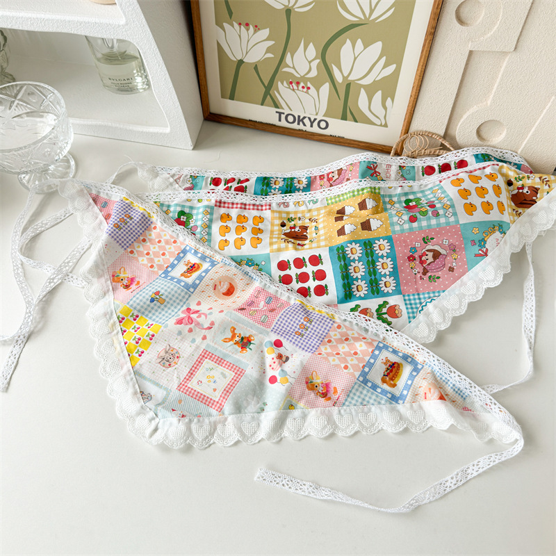Pañuelo Para La Cabeza Con Triángulos Y Estampado De Encaje