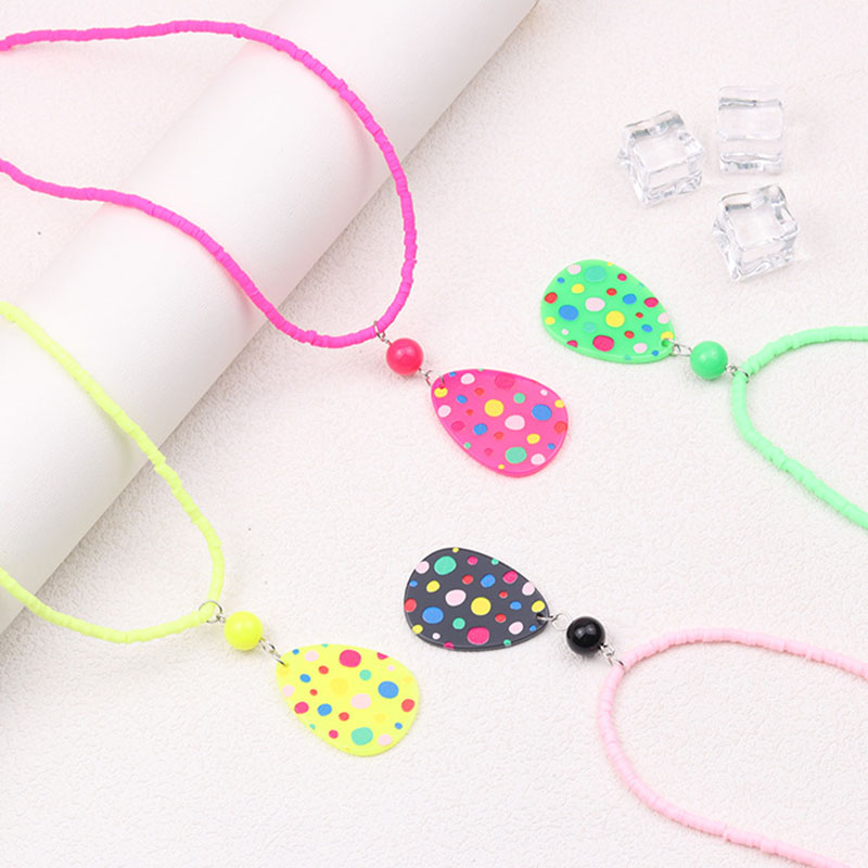Collar En Forma De Gota Con Estampado Acrílico