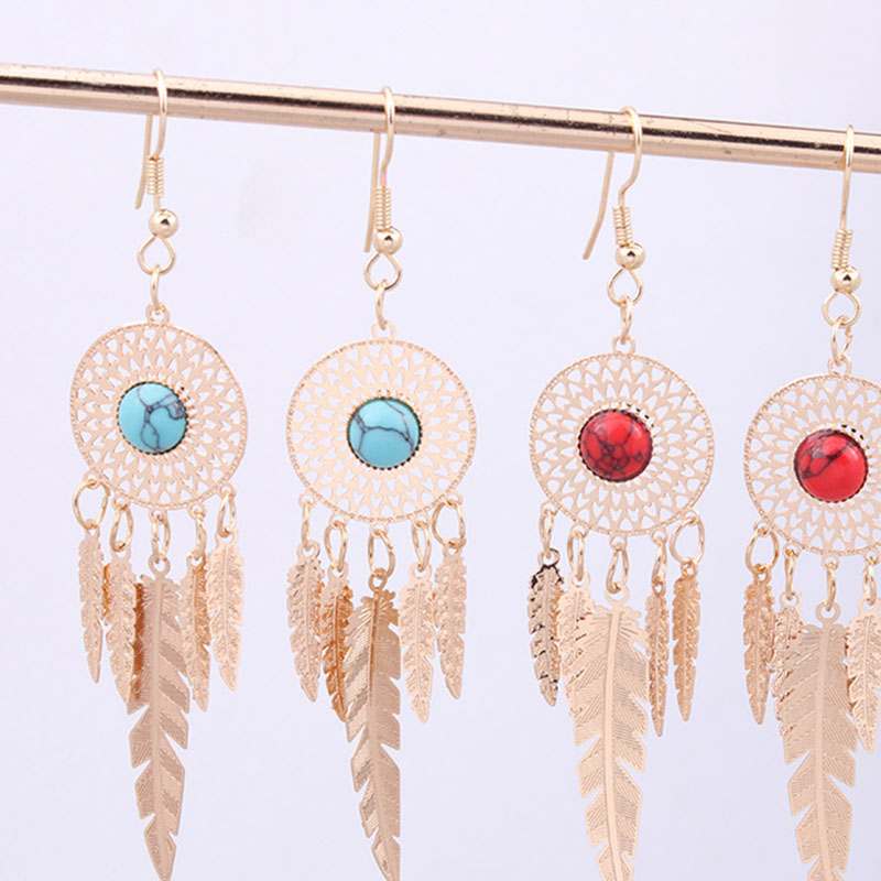 Pendientes De Plumas De Atrapasueños De Cobre