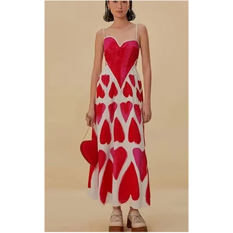 Falda Hasta La Rodilla Con Estampado De Amor De Poliéster