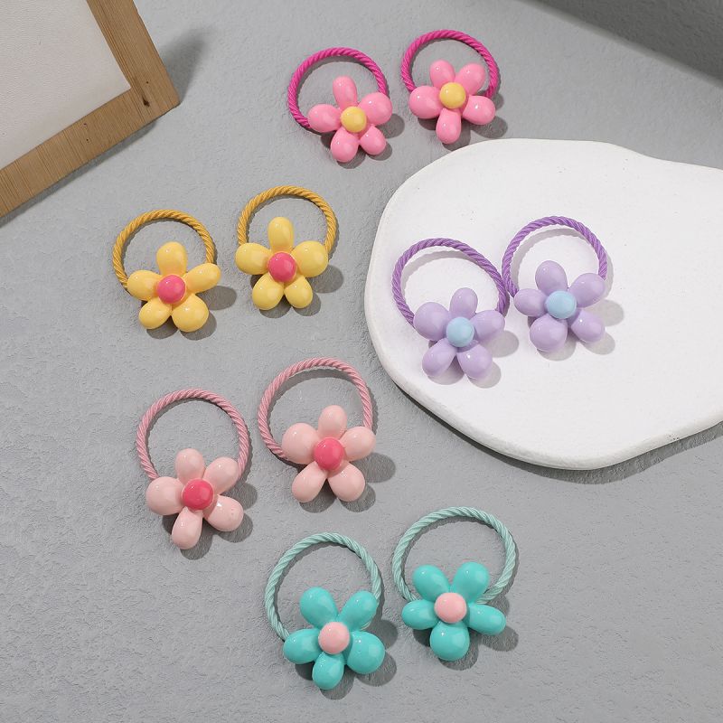 Juego De Cuerdas Para El Pelo Infantil Con Flores.