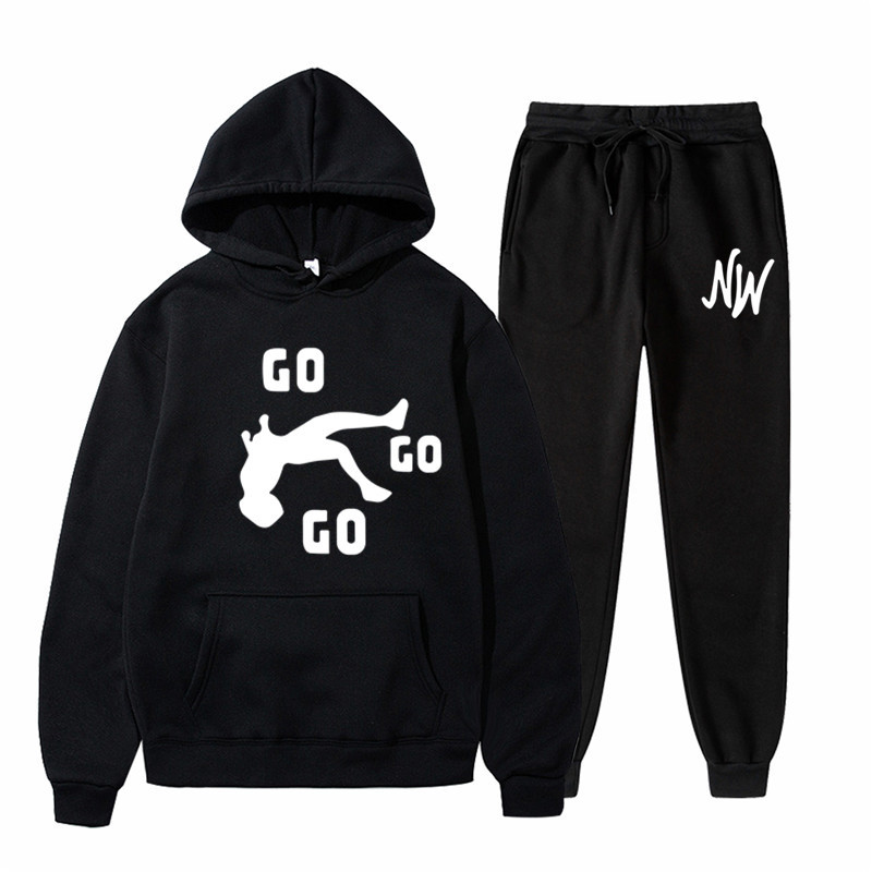 Conjunto De Pantalón Legging Y Sudadera Con Capucha De Poliéster Estampado
