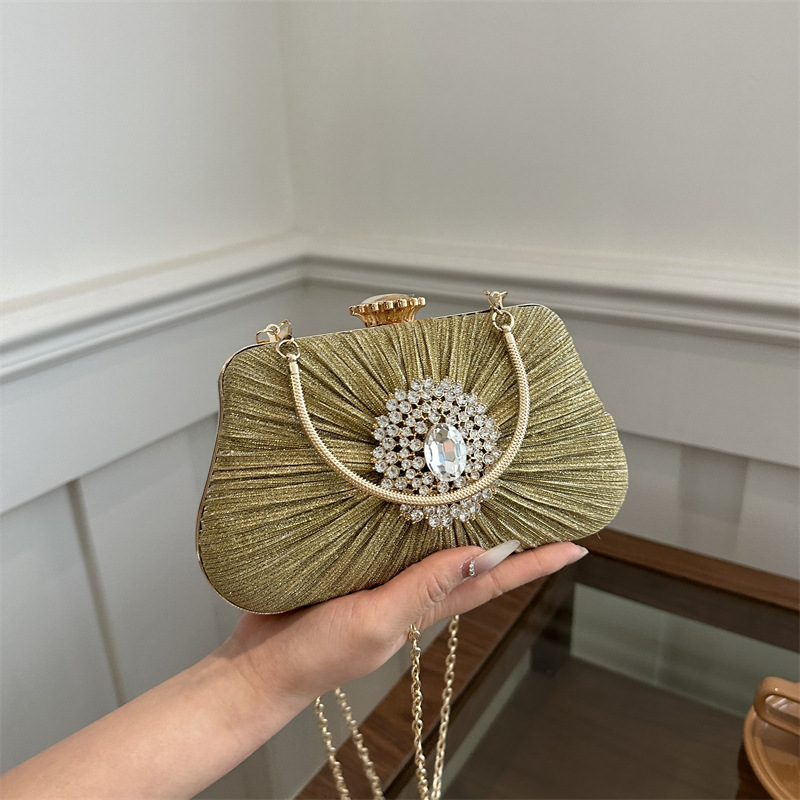 Bolso Bandolera De Gran Capacidad De Pu Con Incrustaciones De Diamantes