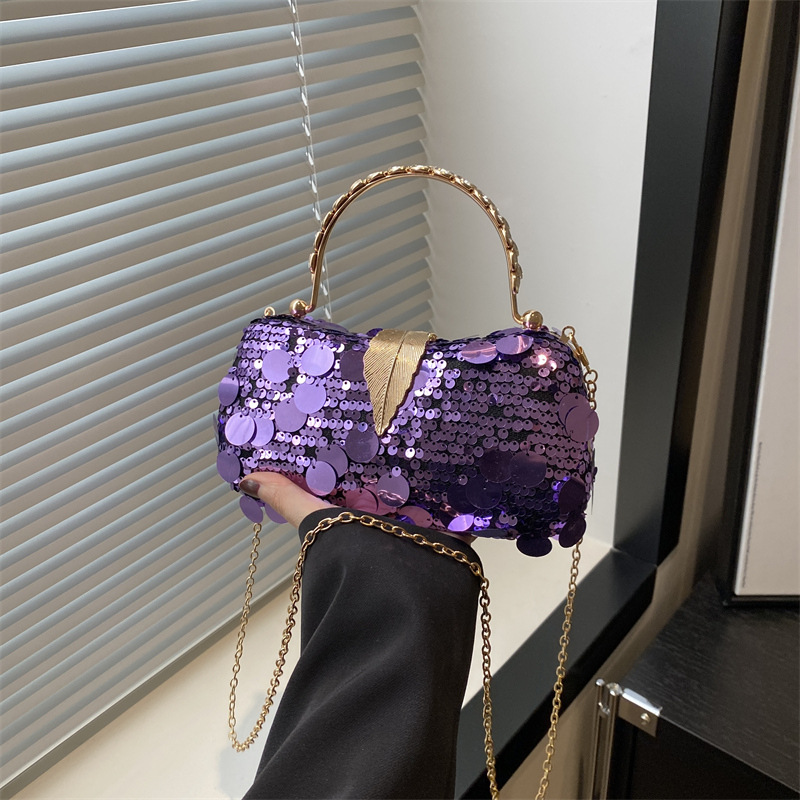 Bolso Bandolera De Gran Capacidad Con Lentejuelas De Pu