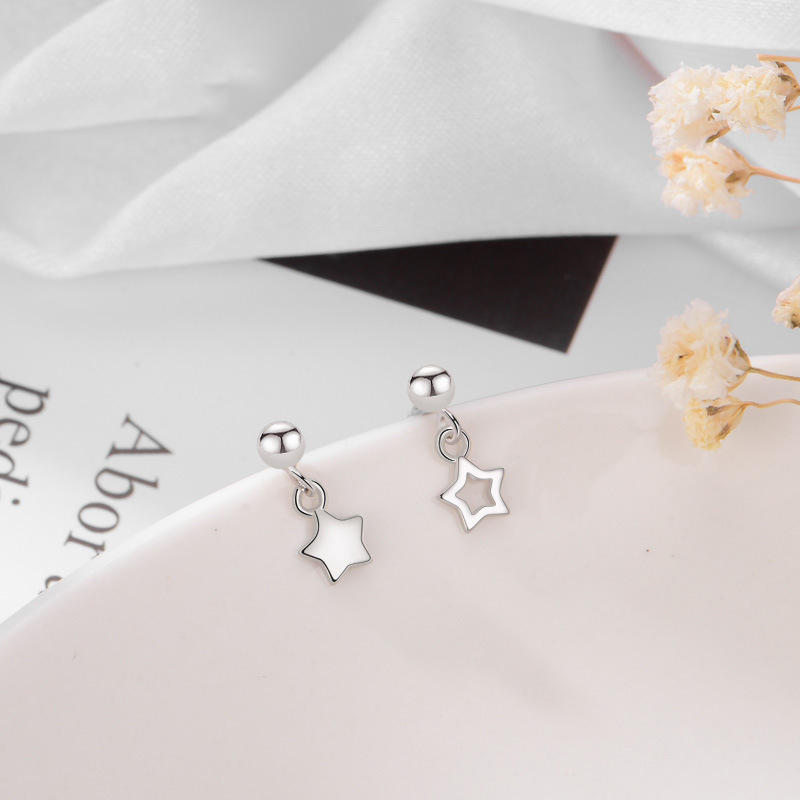 Pendientes Estrella De Cinco Puntas De Plata