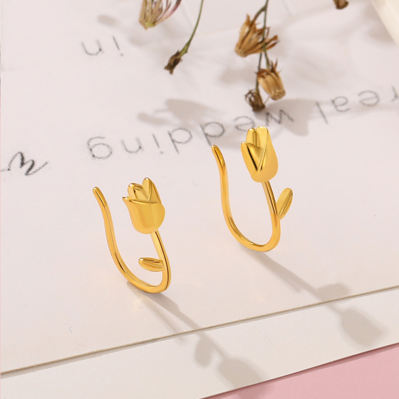 Pendientes De Tulipán De Plata