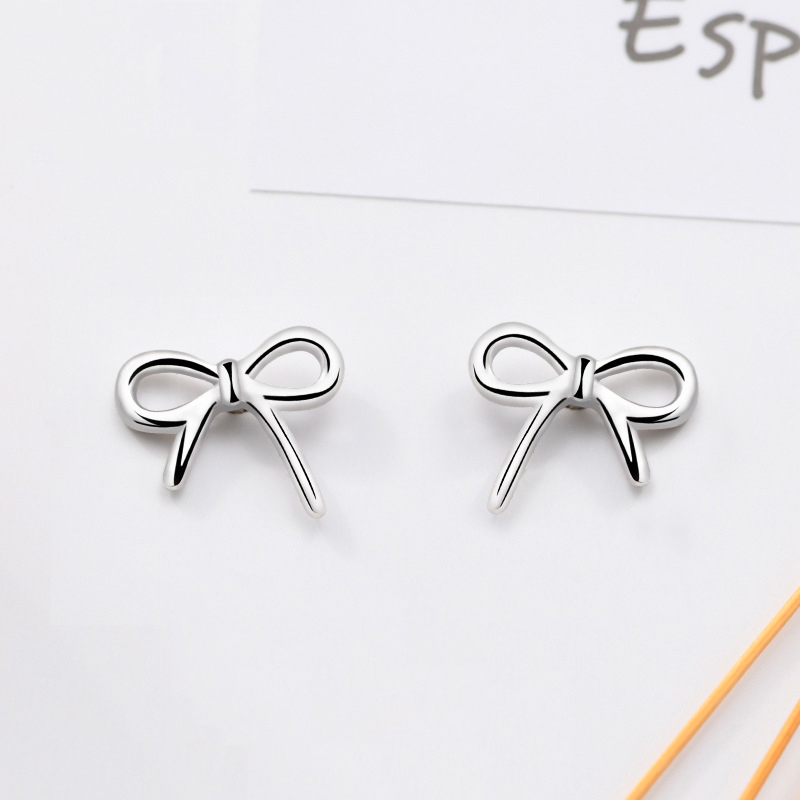 Pendientes De Lazo De Plata