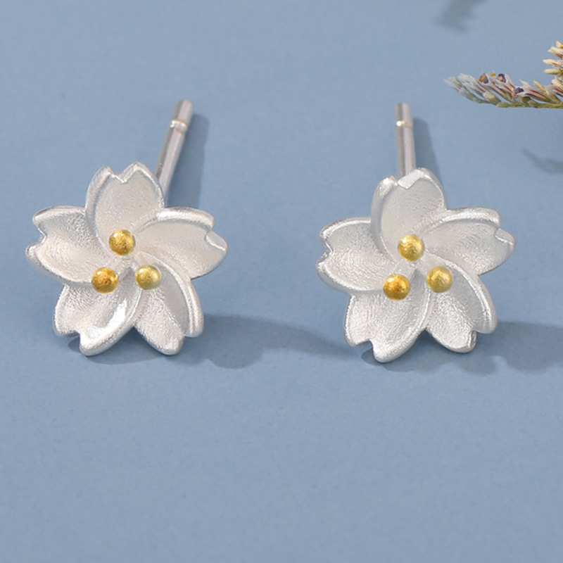 Pendientes De Plata Con Flor De Cerezo