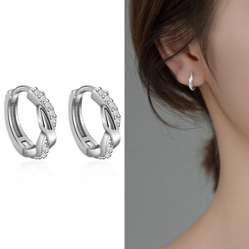 Pendientes Envueltos En Diamantes De Plata