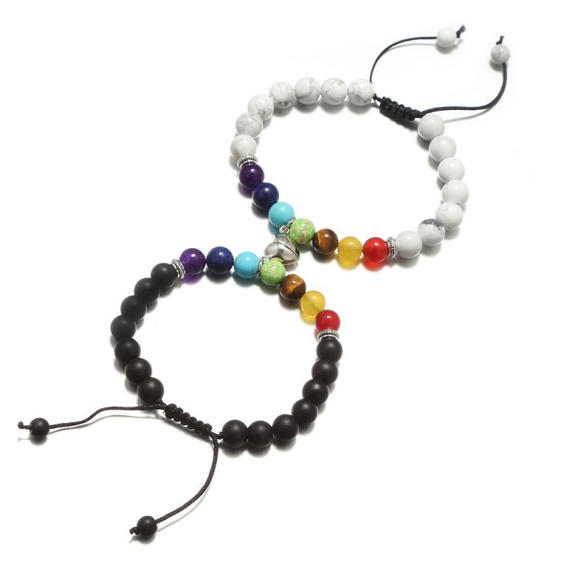 Conjunto De Pulsera De Amor Magnética Con Cuentas De Piedra Natural Geométrica
