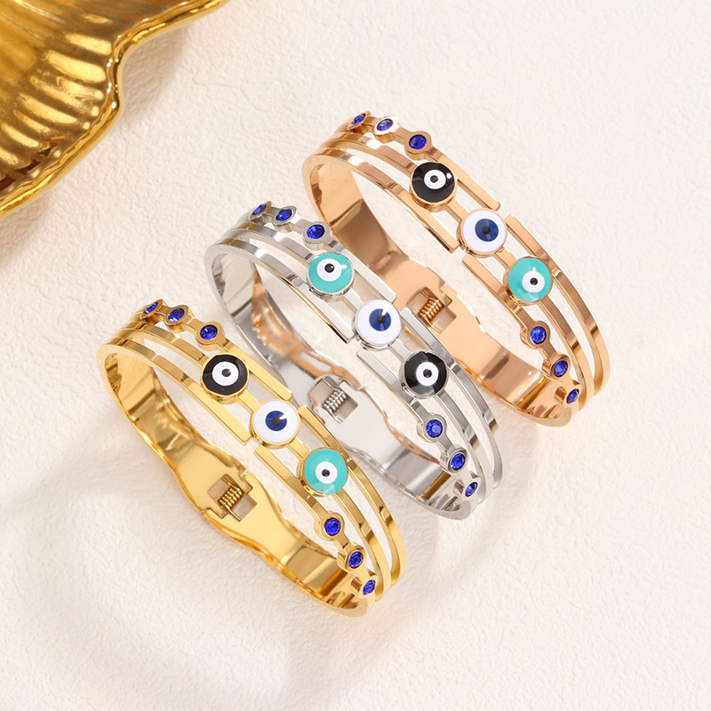 Pulsera Con Ojo De Gota De Aceite De Acero Inoxidable