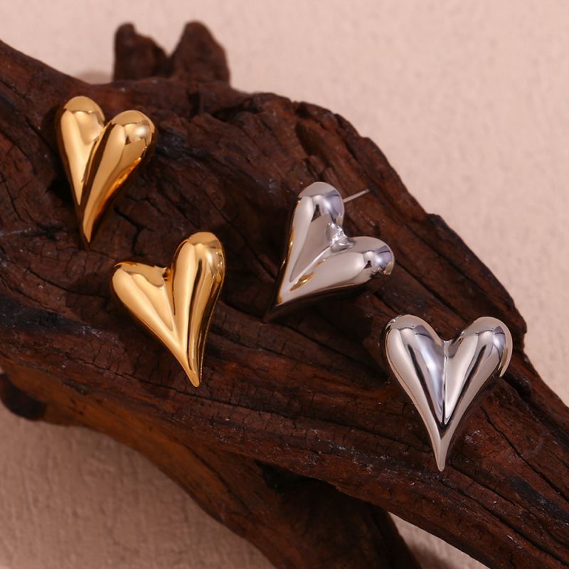 Pendientes De Amor De Acero Inoxidable