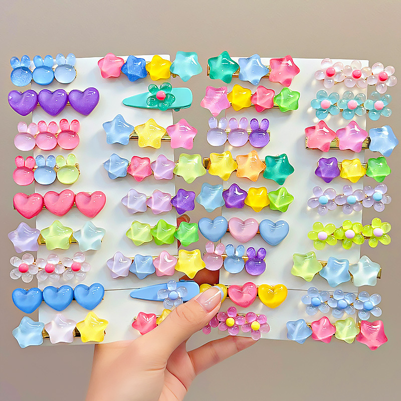 Set De Pinzas Para El Pelo Infantil De Resina