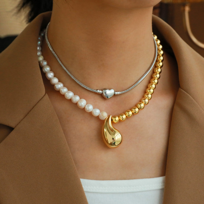 Collar Con Hebilla De Cadena Gruesa De Amor De Cobre