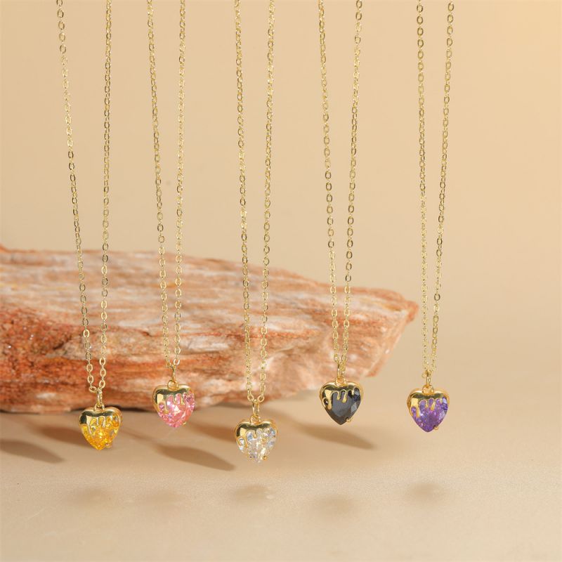 Collar De Amor De Lava De Diamantes De Cobre
