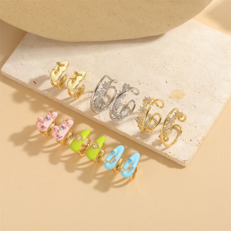 Pendientes Geométricos De Diamantes De Cobre