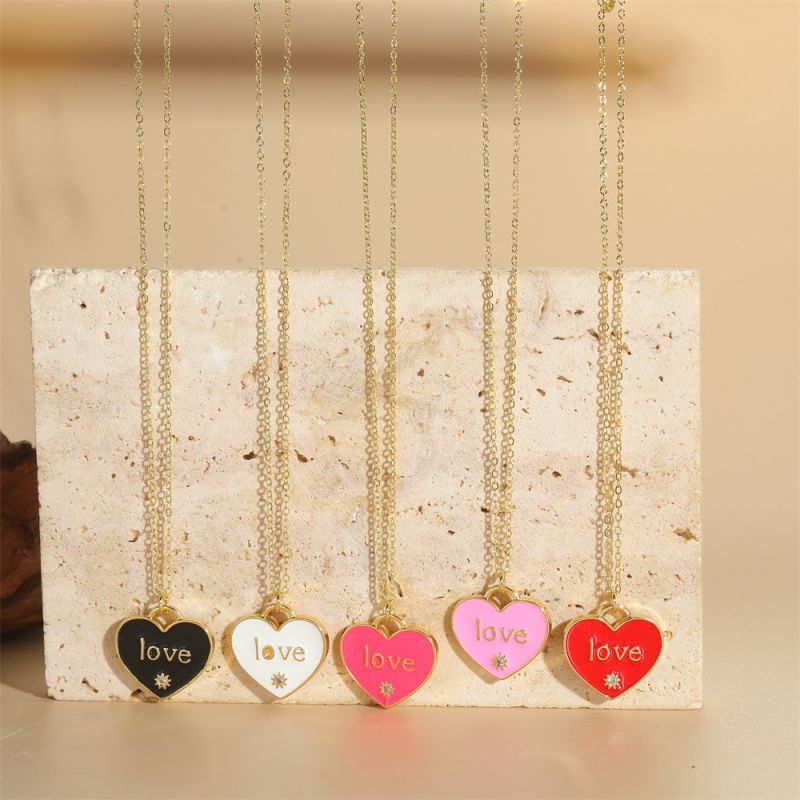 Collar De Amor De Cobre Bañado En Oro
