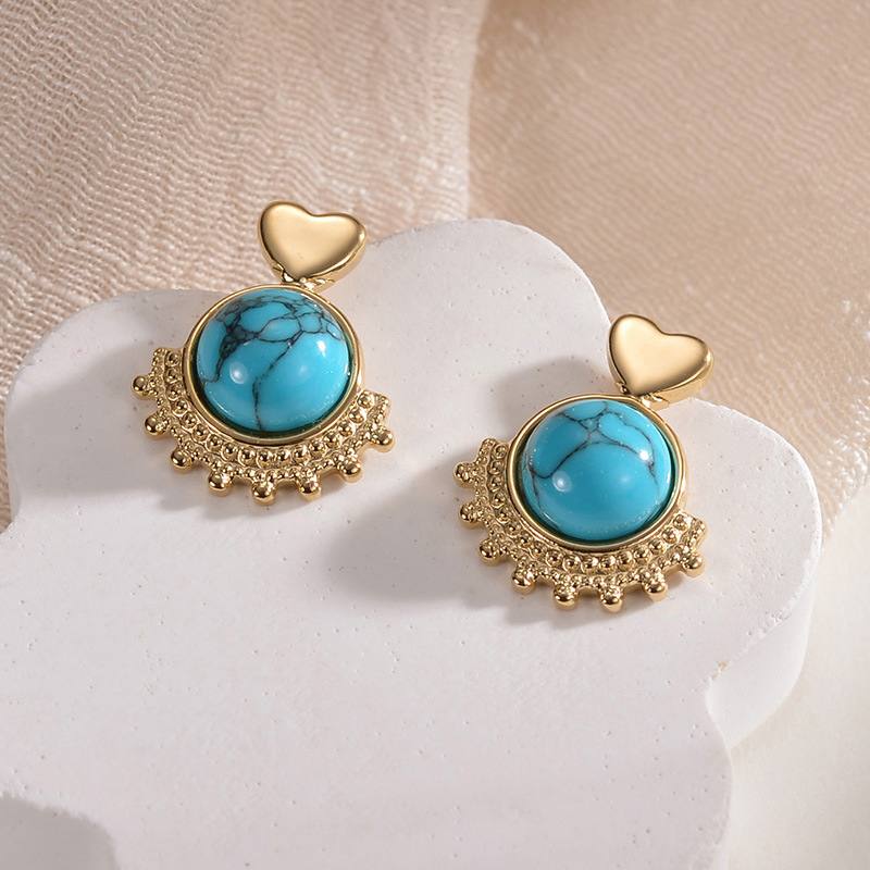 Pendientes Love De Acero Inoxidable Pino Azul