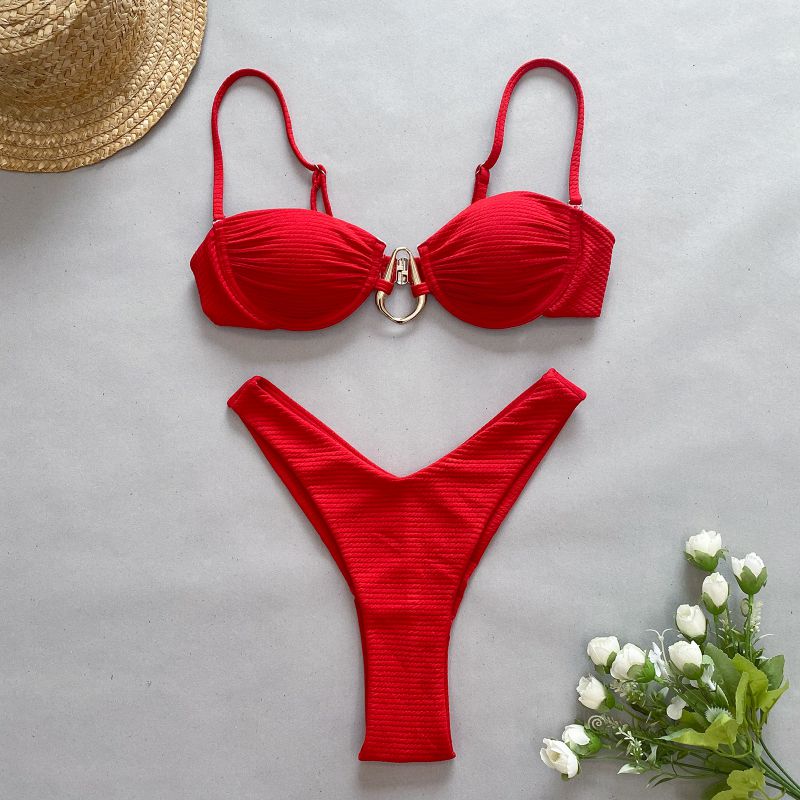 Bikini Tipo Traje De Baño Tankini De Cintura Alta De Nailon