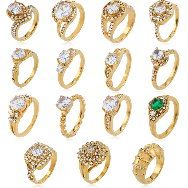 Anillo Geométrico De Diamantes De Acero