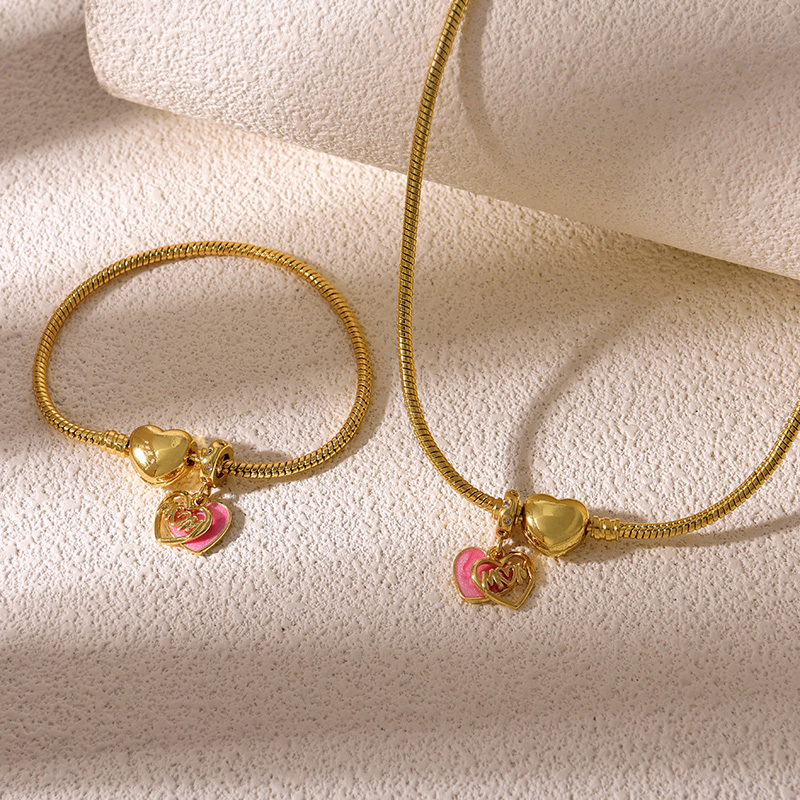 Pulsera Con Hebilla De Amor Con Colgante De Mamá Con Letra De Amor De Circón Con Incrustaciones De Cobre