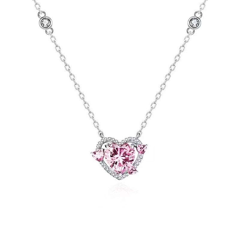 Collar De Corazón De Aleación Y Diamantes.