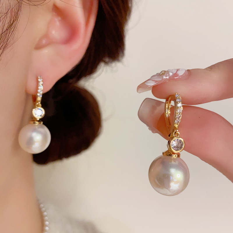 Pendientes Aros Perlas Circonitas
