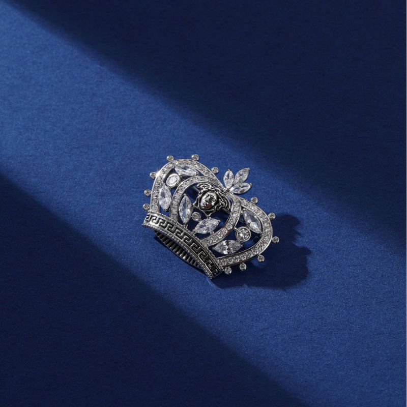 Broche Corona De Cobre Y Diamantes