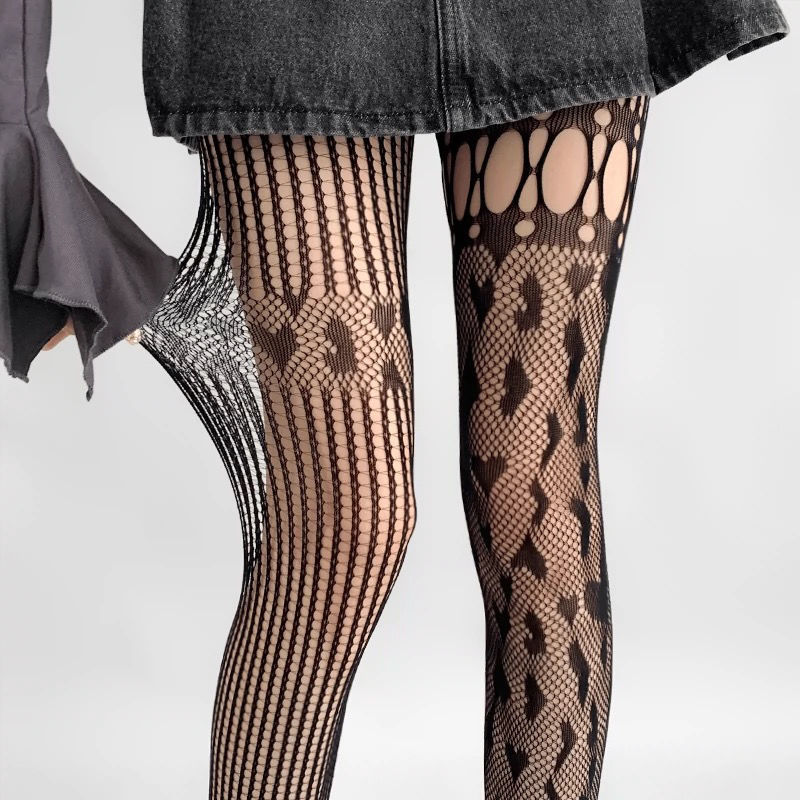 Medias Jacquard Hueco De Encaje De Nailon
