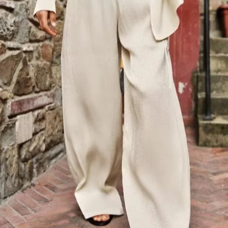 Pantalón Recto De Poliéster