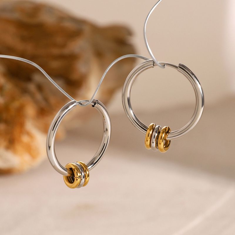 Pendientes Redondos De Acero Inoxidable