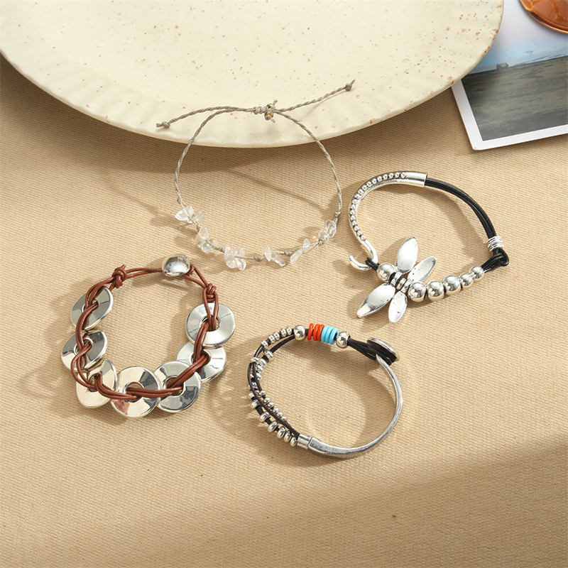 Pulsera De Disco Geométrico De Aleación