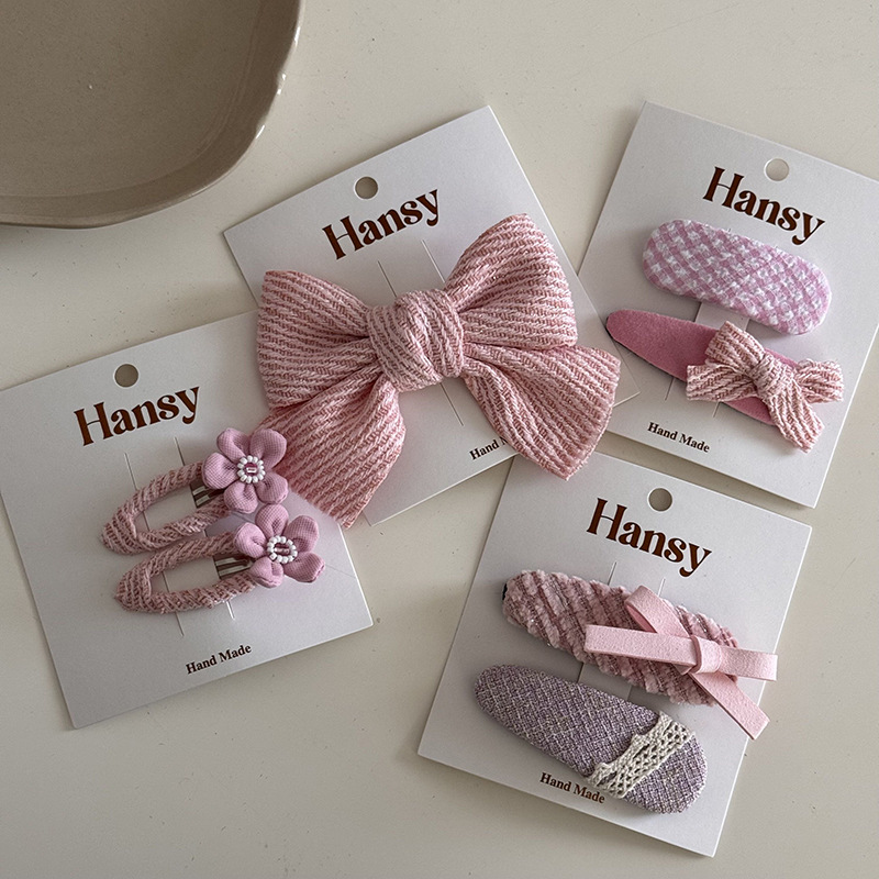 Horquilla Infantil Con Bordado De Lazo De Flores De Tela