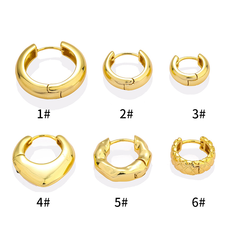 Pendientes Redondos Geométricos De Cobre [individuales]