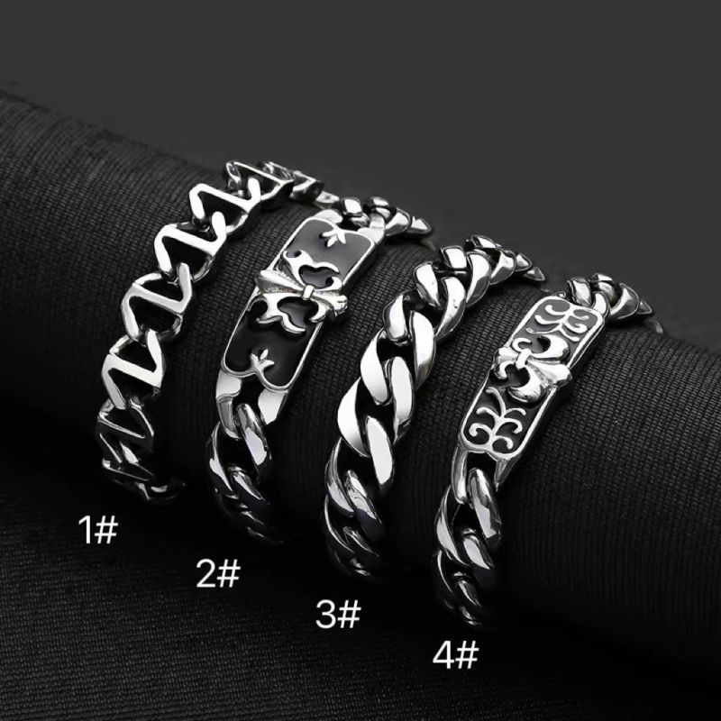 Conjunto De Pulsera Para Hombre Con Cadena Geométrica De Acero Inoxidable