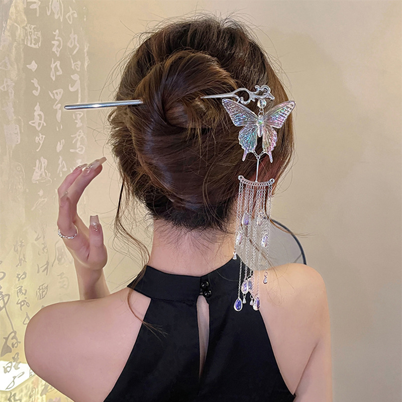 Horquilla De Borla De Mariposa De Resina