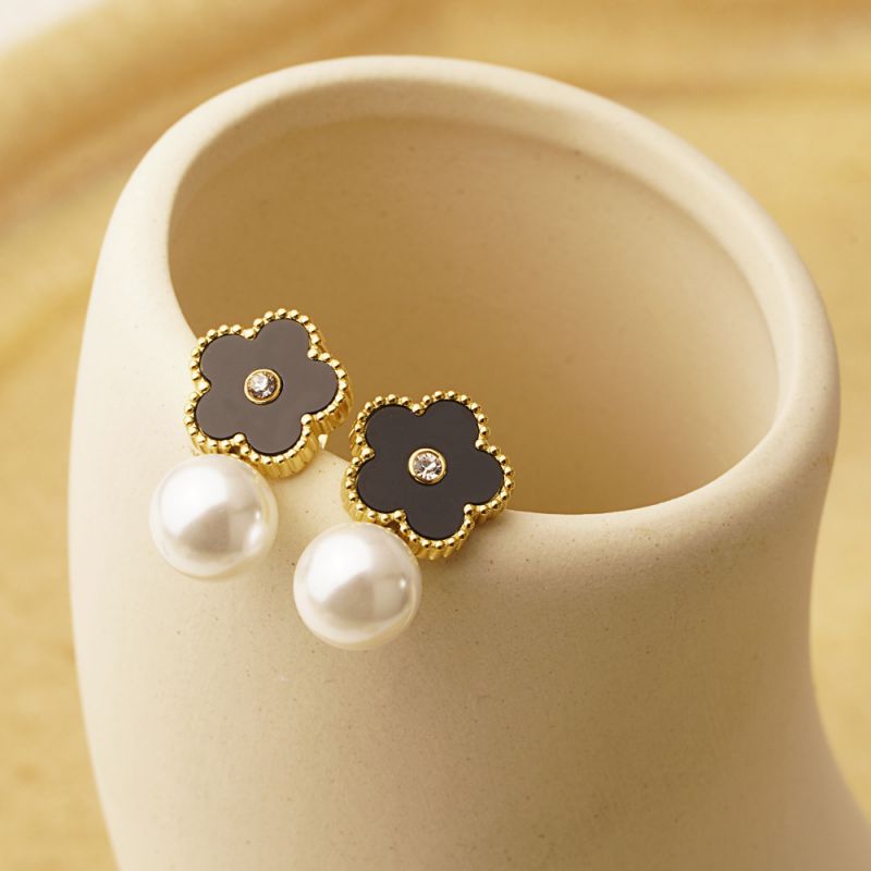 Aretes De Perlas De Trébol
