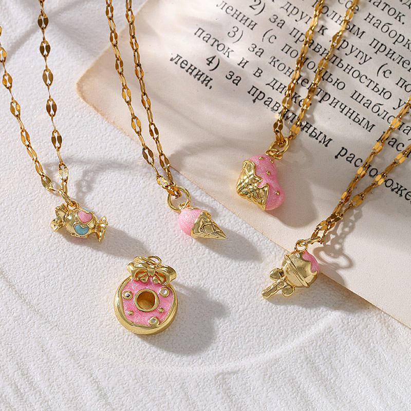 Collar De Helado Con Goteo De Aceite De Acero Titanio