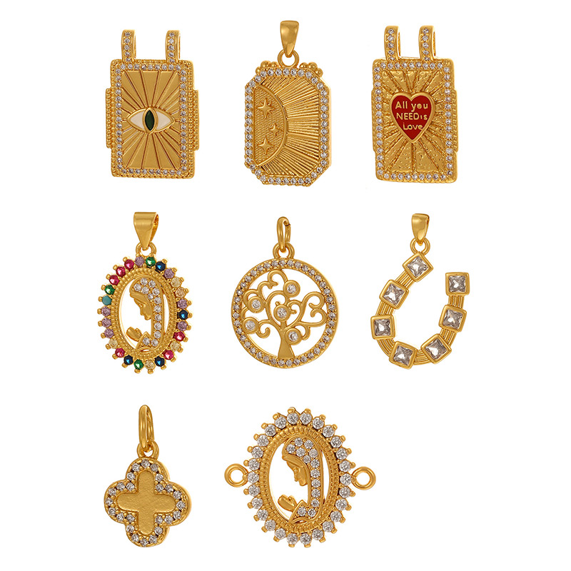 Accesorios De Retrato Ovalados De Circonita Con Incrustaciones De Cobre