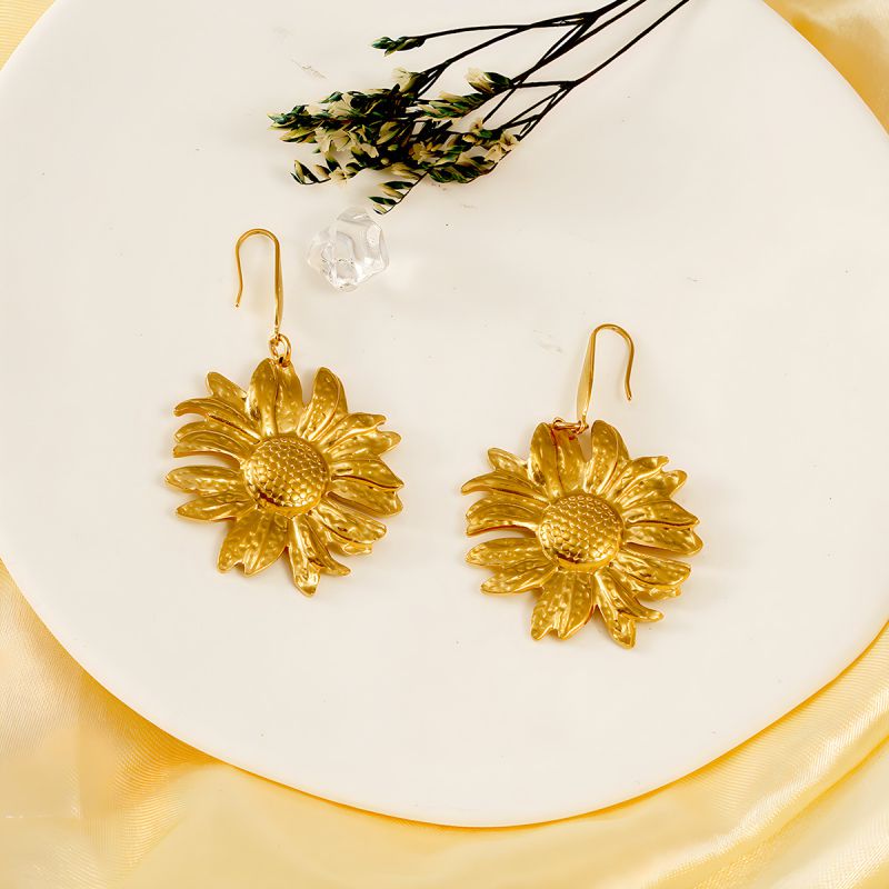 Pendientes De Coral De Acero Inoxidable