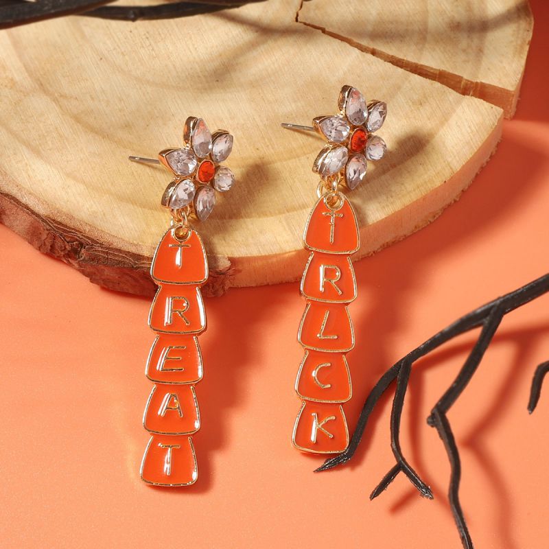 Pendientes De Flores De Aleación Con Diamantes