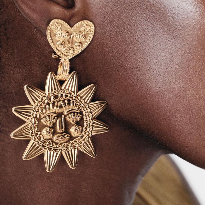 Pendientes De Flor De Corazón De Aleación