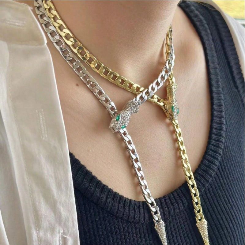 Collar De Serpiente De Cobre Y Diamantes