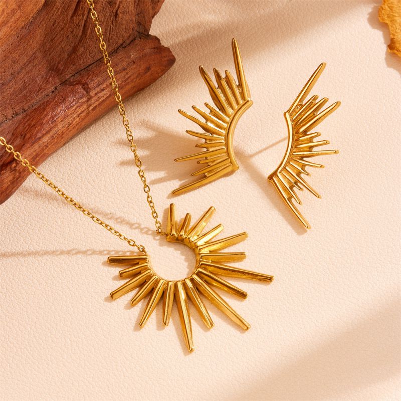 Pendientes De Girasol De Acero Inoxidable
