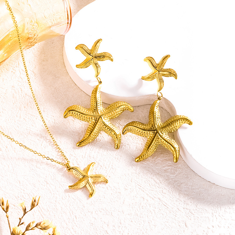 Collar De Acero Inoxidable Con Forma De Estrella De Mar